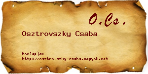 Osztrovszky Csaba névjegykártya