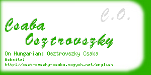 csaba osztrovszky business card